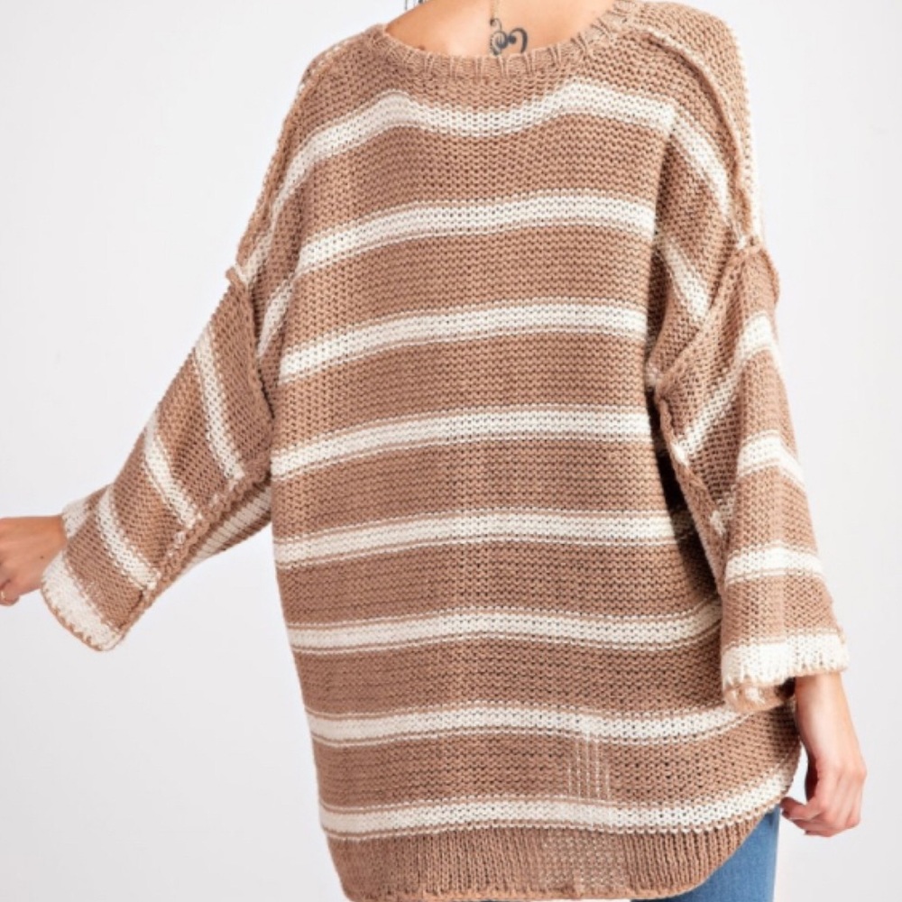 Oversized Stripe Knit Boxy Sweater! - Picture 14 of 16